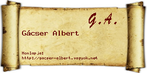 Gácser Albert névjegykártya