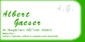 albert gacser business card